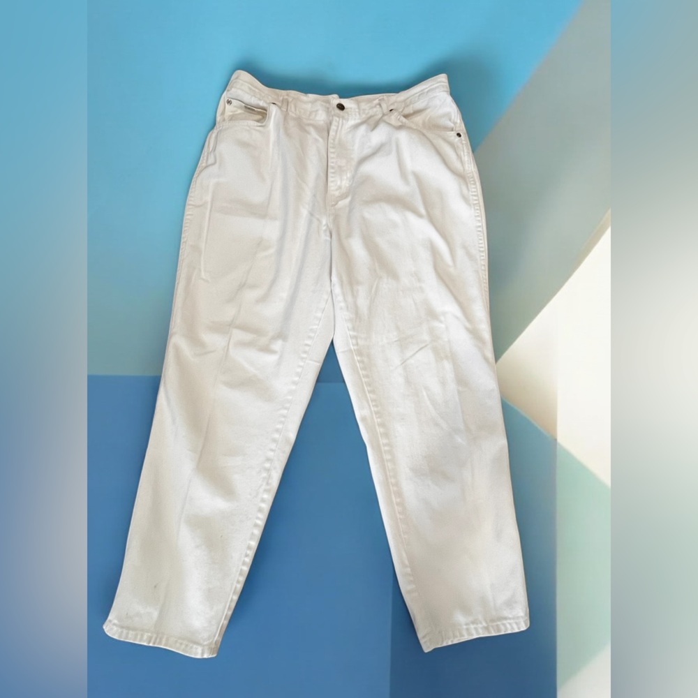 VINTAGE CHIC white denim pegged Jeans-22